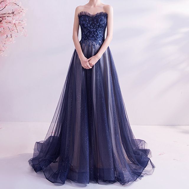 Fioridi Strapless A Line Evening Gown Yesstyle