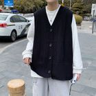 Zentrus Cable Knit Button Up Sweater Vest Yesstyle