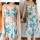 Honolulu Set Floral Print Bikini Top Swim Skirt Cover Up YesStyle