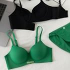 Hyg Lingerie Set Lettering Print Wireless Bra Panty Yesstyle