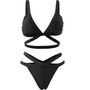 Roseate Set Plain Bikini Top Cutout Bottom YesStyle