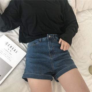 Moon City - Cuffed Denim Shorts | YesStyle
