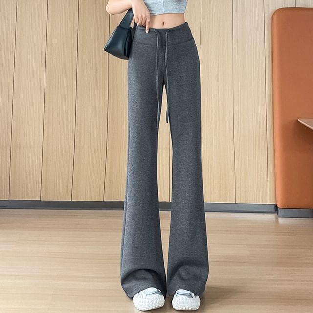 Dragan Pulse-Drawstring Waist Plain Flared Sweatpants Various Designs