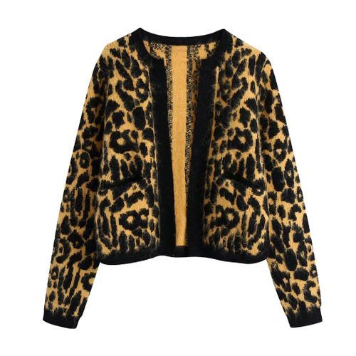 Leopard store cardigan sweater