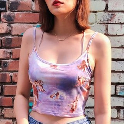 Thetis - 天使印花短款细肩带上衣 Thetis - 天使印花短款细肩带上衣
