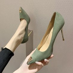 Pashel - Stiletto Heel Cap-Toe Pumps Pashel - Stiletto Heel Cap-Toe Pumps