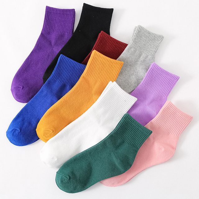 Fliss - Set Of 7 Pairs: Plain Socks | YesStyle