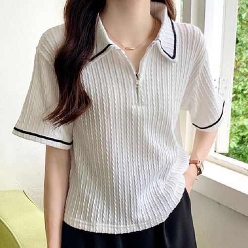 1回のみ着用　DECEMBERMAY Dolman sleeve polo DECEMBERMAY / 1-505-0154 Pile jacquard dolman sleeve polo