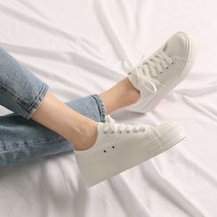 Wifky - Grommet-Accent Canvas Sneakers Wifky - Grommet-Accent Canvas Sneakers