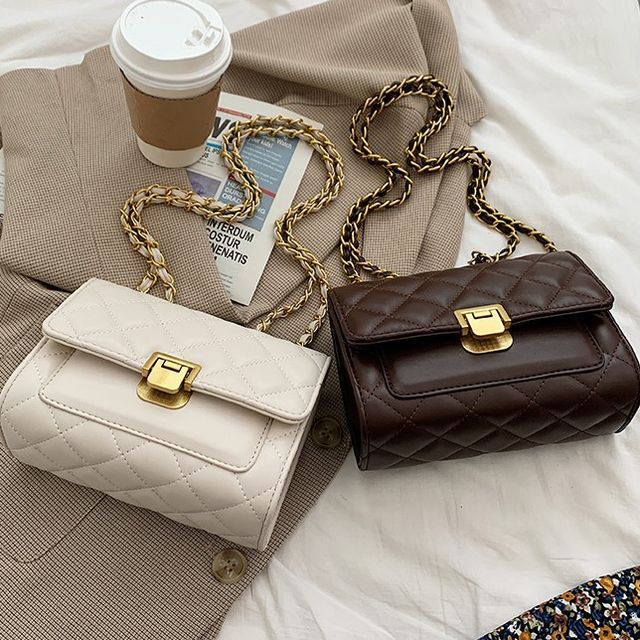 KOCORE Quilted Flap Crossbody Bag YesStyle