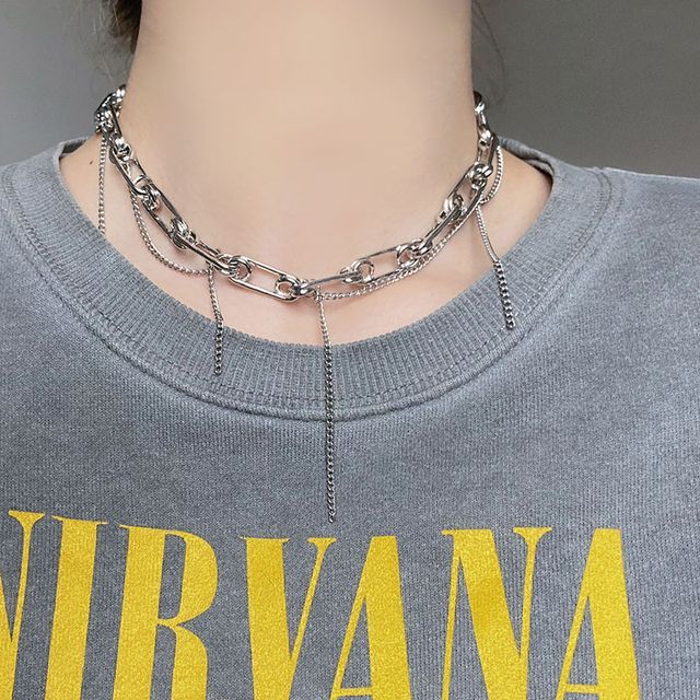 maxine Safety Pin Choker Necklace YesStyle