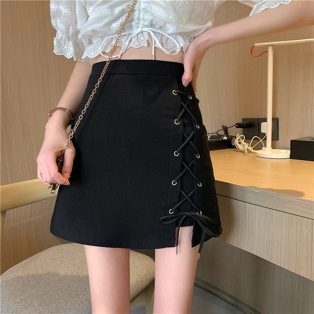 Whoosh-Lace-Up A-Line Skirt