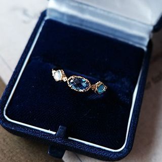 DECADES-Rhinestone Sterling Silver Ring