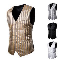 Aozora - Striped Button-Up Vest