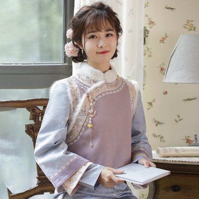 Glaypio - Traditional Chinese Embroidered Vest / Qipao Dress | YesStyle