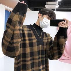 MRCYC - Plaid Long-Sleeve Sweater MRCYC - Plaid Long-Sleeve Sweater