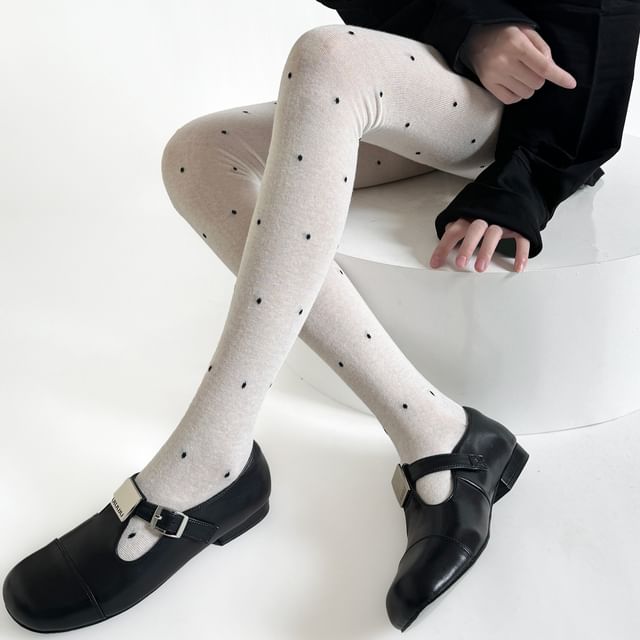 Gentiana-Dotted Plain Tights
