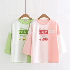 PANDAGO - 水果印花七分袖T裇 PANDAGO - 水果印花七分袖T裇