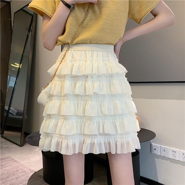 Everose-Layered Mini A-Line Skirt