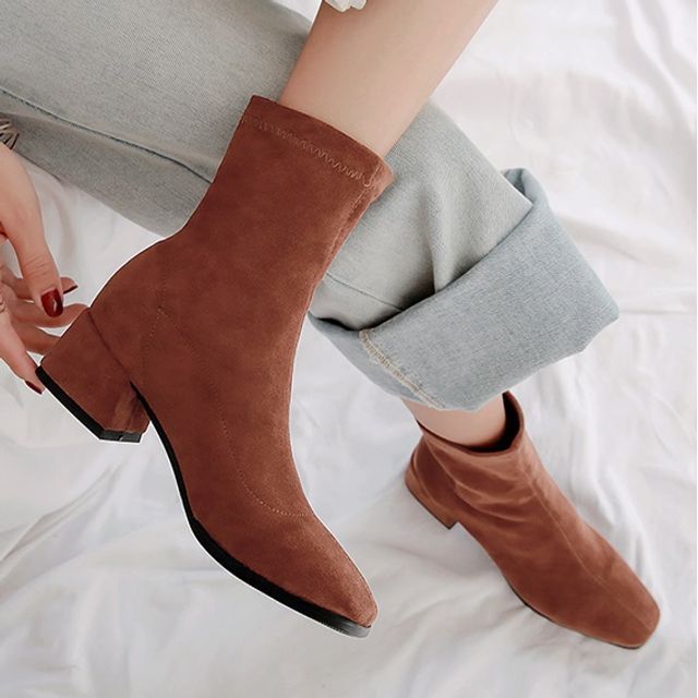 Freesia-Chunky-Heel Short Boots