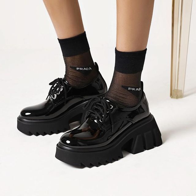 Megan-Platform Lace Up Oxfords