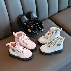 Doradas - Kids Faux-Leather Lace-Up Zipped Short Boots Doradas - Kids Faux-Leather Lace-Up Zipped Short Boots