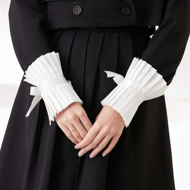 MIOW-Pleated Plain Decorative Wrist Cuffs