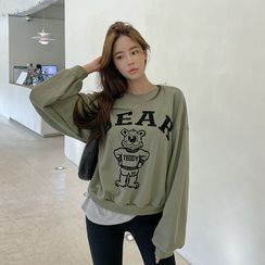 DABAGIRL - Teddy Bear Print Sweatshirt DABAGIRL - Teddy Bear Print Sweatshirt