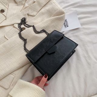 leather crossbody bag with chain strap