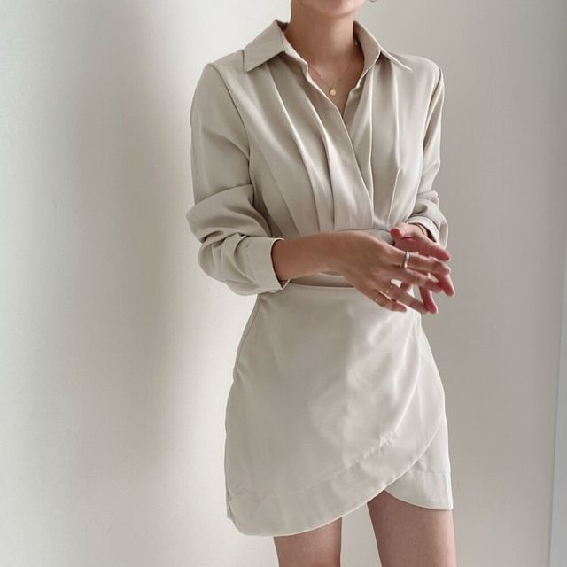 asymmetrical dress floral WHITE ASYMMETRIC SHIRT DRESS – Rue15 by Muneera Al Majed