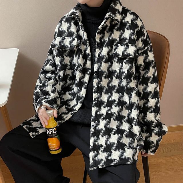 houndstooth oversized jacket