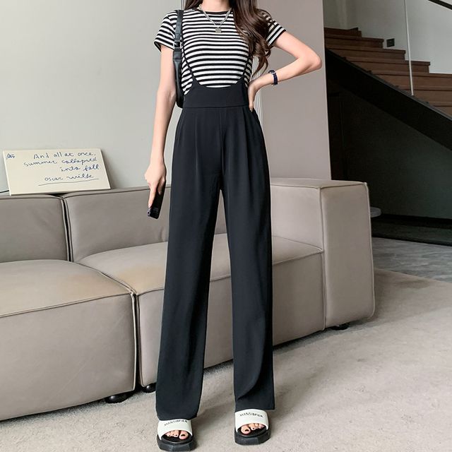 Luminato - Suspender Wide Leg Pants (Various Designs) | YesStyle