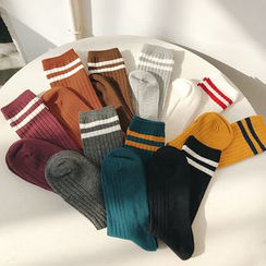 Pompabee - Striped Crew Socks Pompabee - Striped Crew Socks
