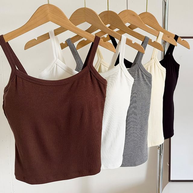camikiss-Padded Slim Fit Cami Top