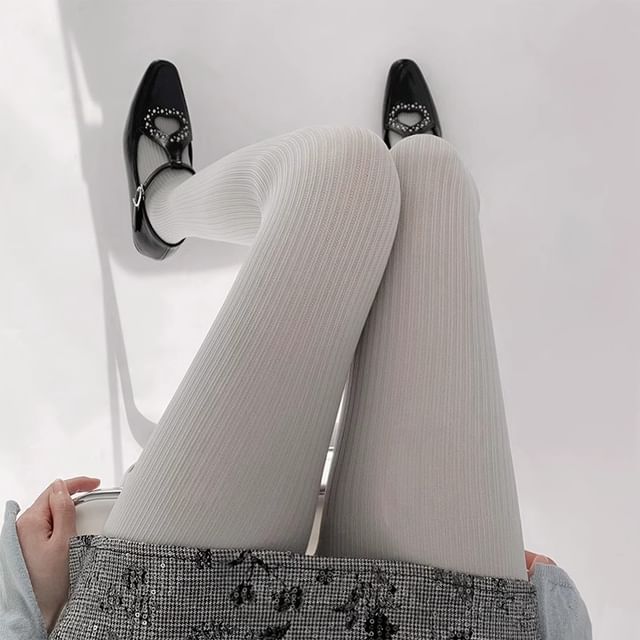 Whychunga-Plain Ribbed Tights
