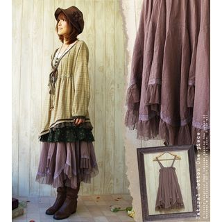 Nectarine - Layered Ruffle Long Skirt | YesStyle