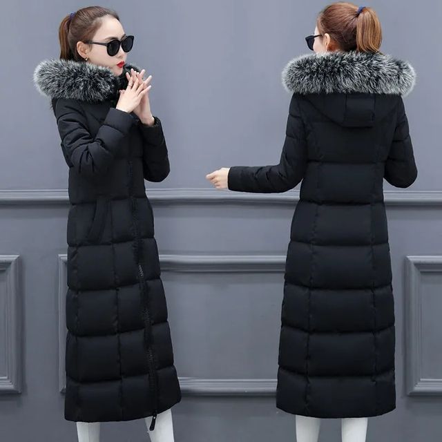Sienne-Fluffy Hood Long Padded Coat