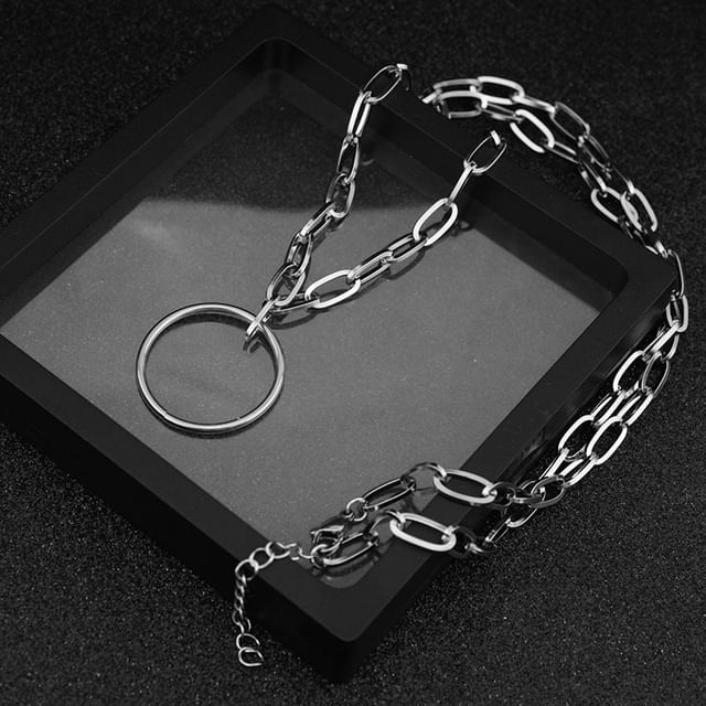 Juanitro-Hoop Pendant Chain Necklace