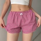 Black Solid Mid Rise Shorts