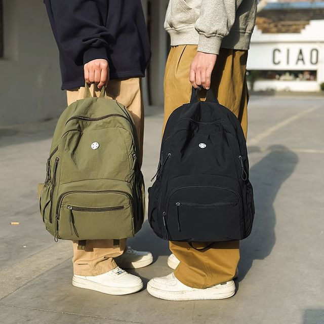 HOVERUP-Plain Nylon Backpack