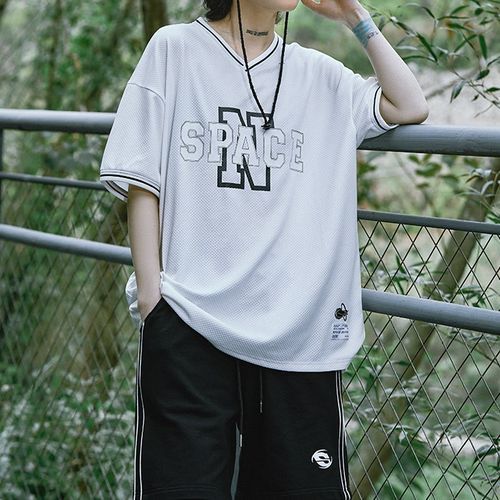 Space Jenny Short-Sleeve V-Neck Lettering T-Shirt YesStyle