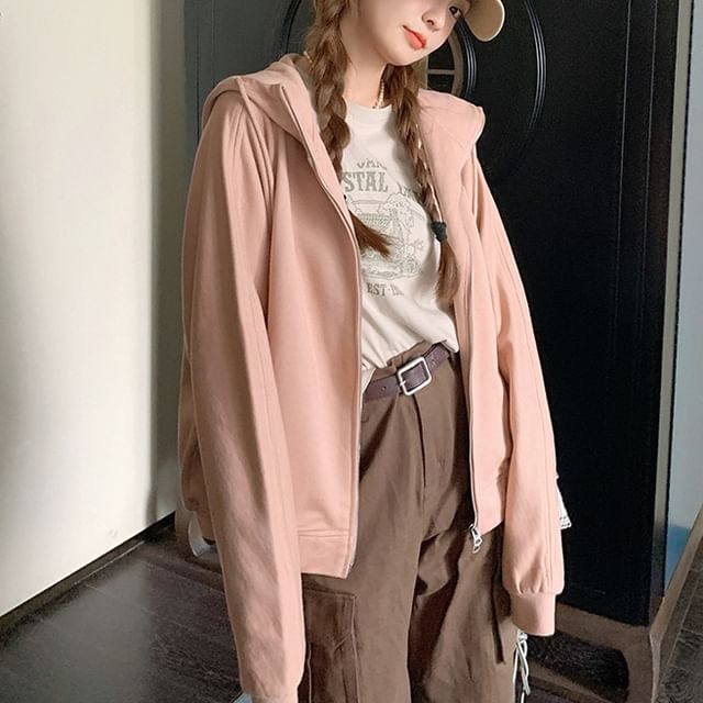 Tzarkozy-Plain Zip-Up Hoodie