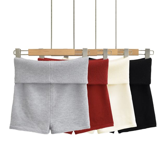 Asiris-Mid Rise Plain Knit Shorts