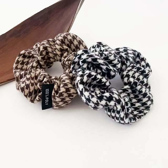 Ordinario-Houndstooth Scrunchie