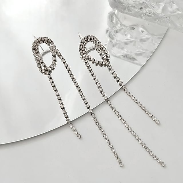 Chimerro-Rhinestone Alloy Threader Earring