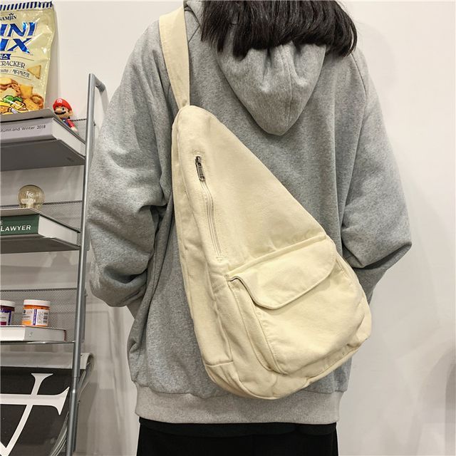 Milha-Plain Canvas Sling Bag