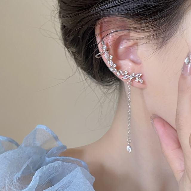 LIVSIA-Rhinestone Drop Ear Cuff