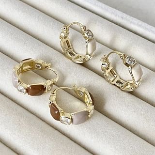Gemsha-Gemstone Hoop Earrings