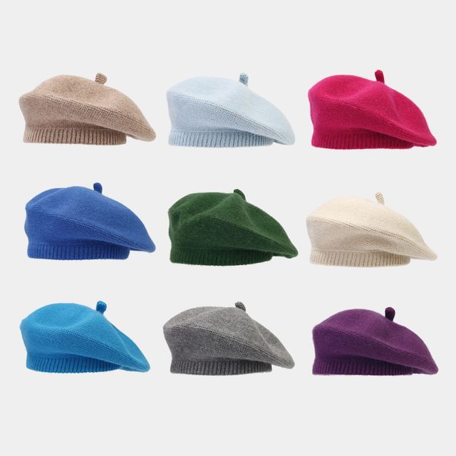 Hatrix-Plain Knit Beret Hat