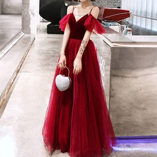slim fit dress slacks A-Line Cold Shoulder Glitter Black Sequins Homecoming Dress main image 0
